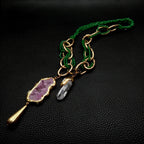 Agate Quartz Pearl Pendant Necklace — 24"