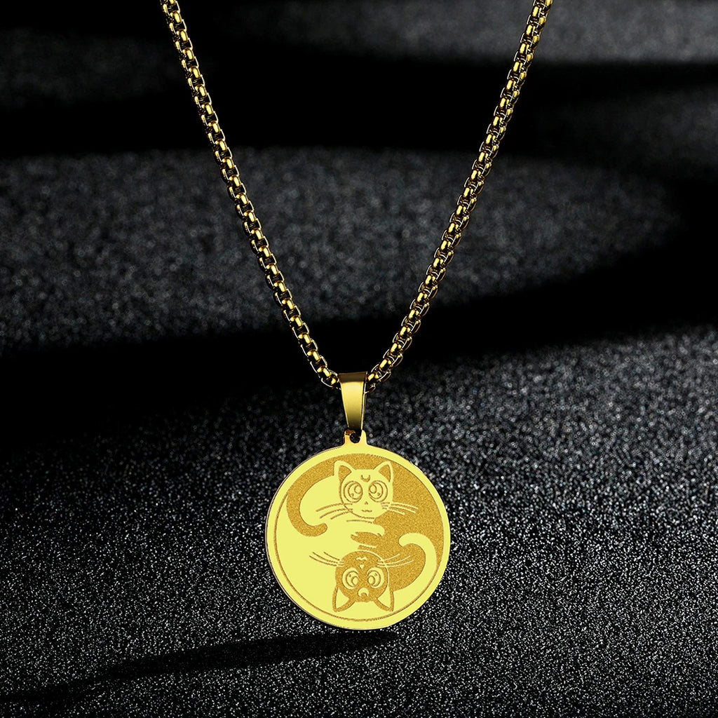 CHENGXUN Dainty Chef Knife Pendant Necklace for Women Men Steel Knife Charm Neck Chain Male Talisman Amulet Protection Jewelry