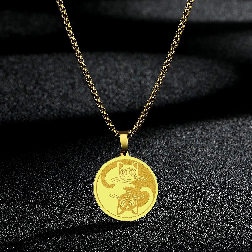 CHENGXUN Dainty Chef Knife Pendant Necklace for Women Men Steel Knife Charm Neck Chain Male Talisman Amulet Protection Jewelry