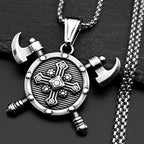 Cross Valknut Steel Pendant Viking Axes Shield