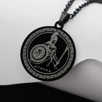 Athena Medusa Shield Pendant — Stainless Steel
