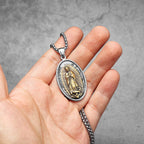 Guadalupe Pendant Necklace Stainless Steel Vintage