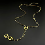 Gold Coffee Bean Chain Necklace New Design Hollow Oval Pendant Stainless Steel Jewelry Minimalist Unisex Streetwear