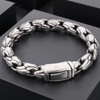 10MM Width Sunflower Seeds Style Chain Man Bracelet for Men Gold Color Polished Stainless Steel Male Bracelets Wrist
