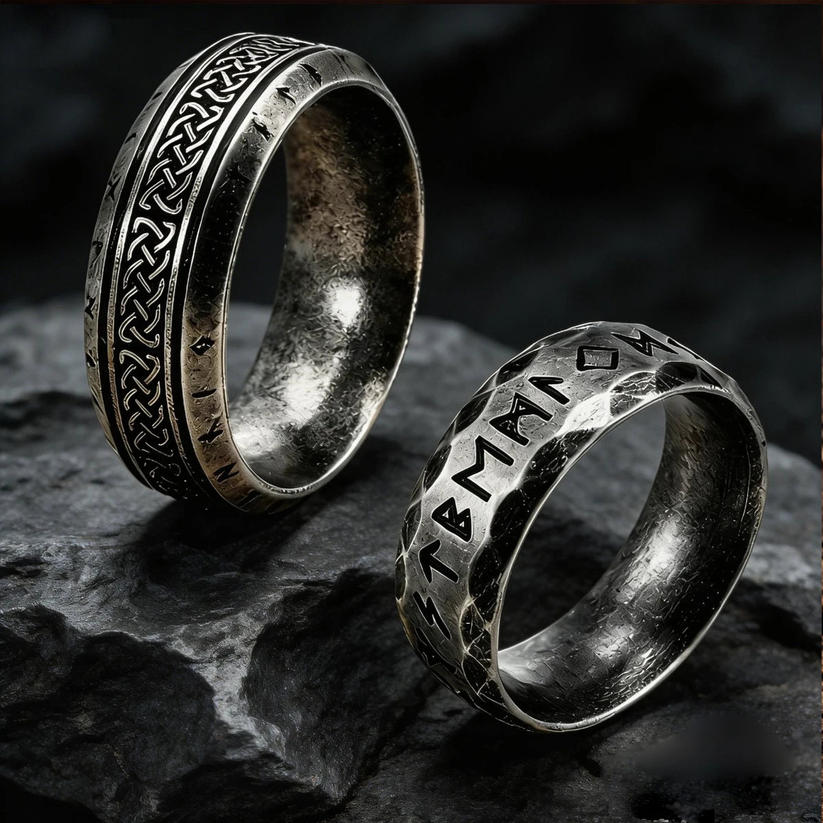 Viking Runes Celtic Knot Ring — Stainless Steel