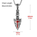 Viking Arrowhead Valknut Pendant Necklace — Stainless Steel