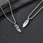 Blue Stone Pendant Necklace — Stainless Steel