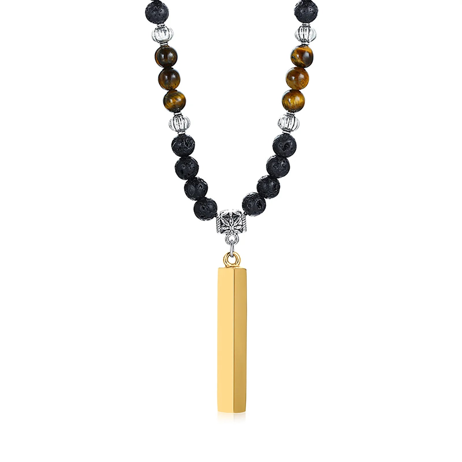 Tibetan Phurba Dagger Stone Necklace — Stainless Steel
