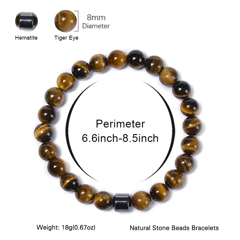Natural Obsidian Stone Bracelet Magnetic Anxiety Relief Healthy Women Men Smoking Cessation Weight Loss Black Beads