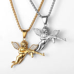 Angel AK47 Pendant Necklace — Stainless Steel
