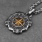 Street Compass Pendant Necklace — Stainless Steel