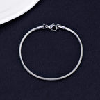 Silver-Tone Snake Chain Necklace Bracelet Set, 3mm