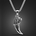 New Genuine 925 Sterling Silver Necklace For Men Hot Sale Wolf Tooth Pendant Choker Man Punk Cool Male Fashion Fine Jewelry
