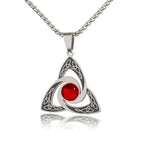 Witchcraft Witch Knot Necklace Irish Trinity Knot Triple Spiral Pendant Stainless Steel Ankh Cross Pentagram Amulet Jewelry