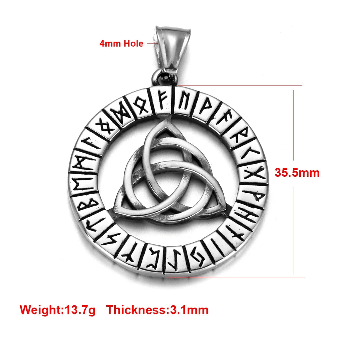 Stainless Steel Viking Norse Pendant for Necklace DIY Accessories Jewelry Making Findings Men Charm Supplies Punk Axe