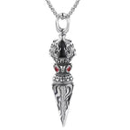 Retro Subduing Demon Pestle Pendant Necklace Male Jewelry Tide Amulet 925 Silver Chain Necklace For Men Personality