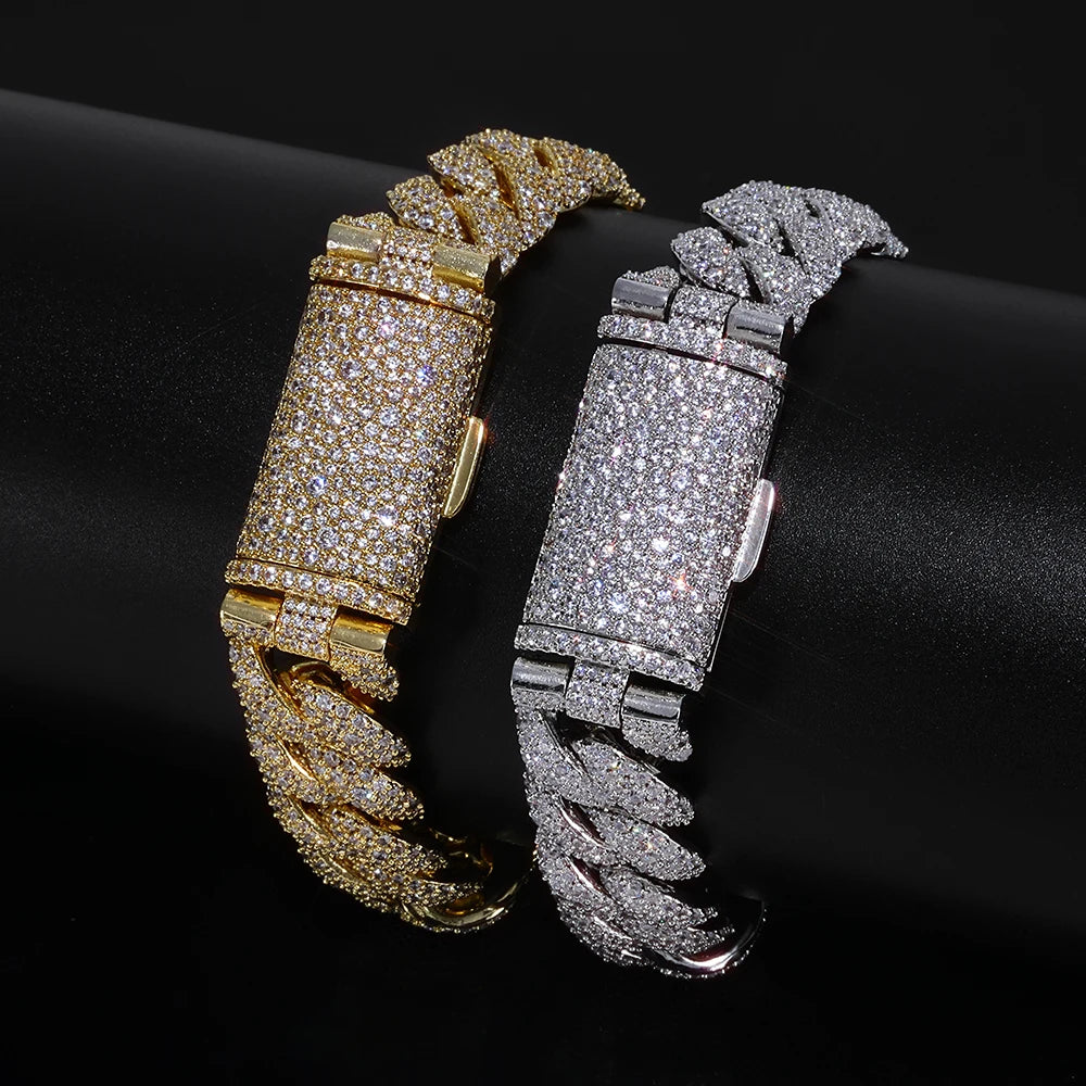 Iced Out Cuban Bracelet Stainless Steel 14MM