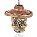 Retro Gothic Golden Cross Skull Pendant Necklace for Men Fashion Party Rock Motorcycle Riding Punk Jewelry Gift