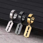 Stainless Steel Gold Razor Blade Drop Earrings Small Hoop Dangle Ear Jewelry Rock Roll Men Women Fashion Gift