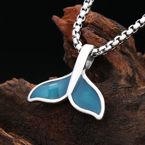 Blue Whale Tail Pendant — Stainless Steel