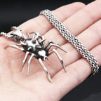 Gothic Vintage Stainless Steel Spider Pendant Fashion Punk Unique Animal Necklaces For Men Women Party Jewelry
