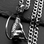 Cat Steel Pendant 316L Sphinx Gothic