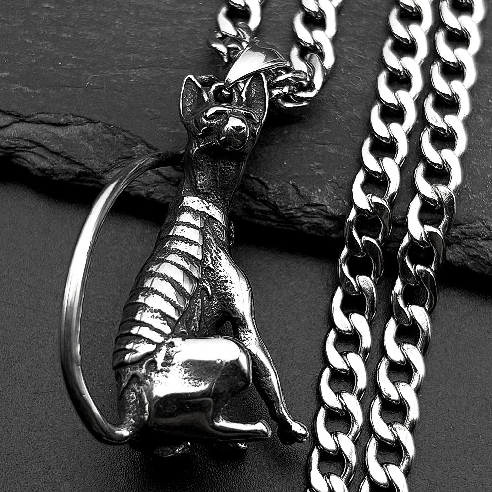 Cat Steel Pendant 316L Sphinx Gothic