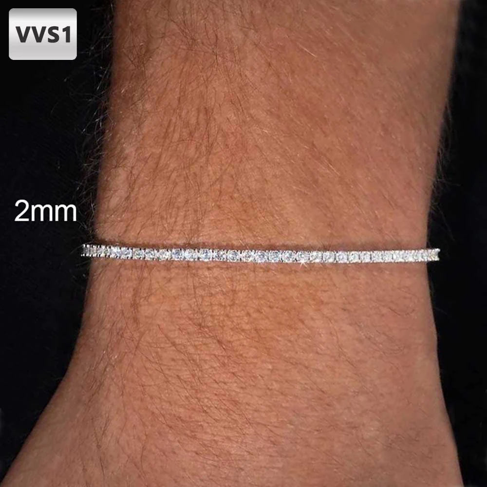 Moissanite Tennis Bracelet 2mm — Gold