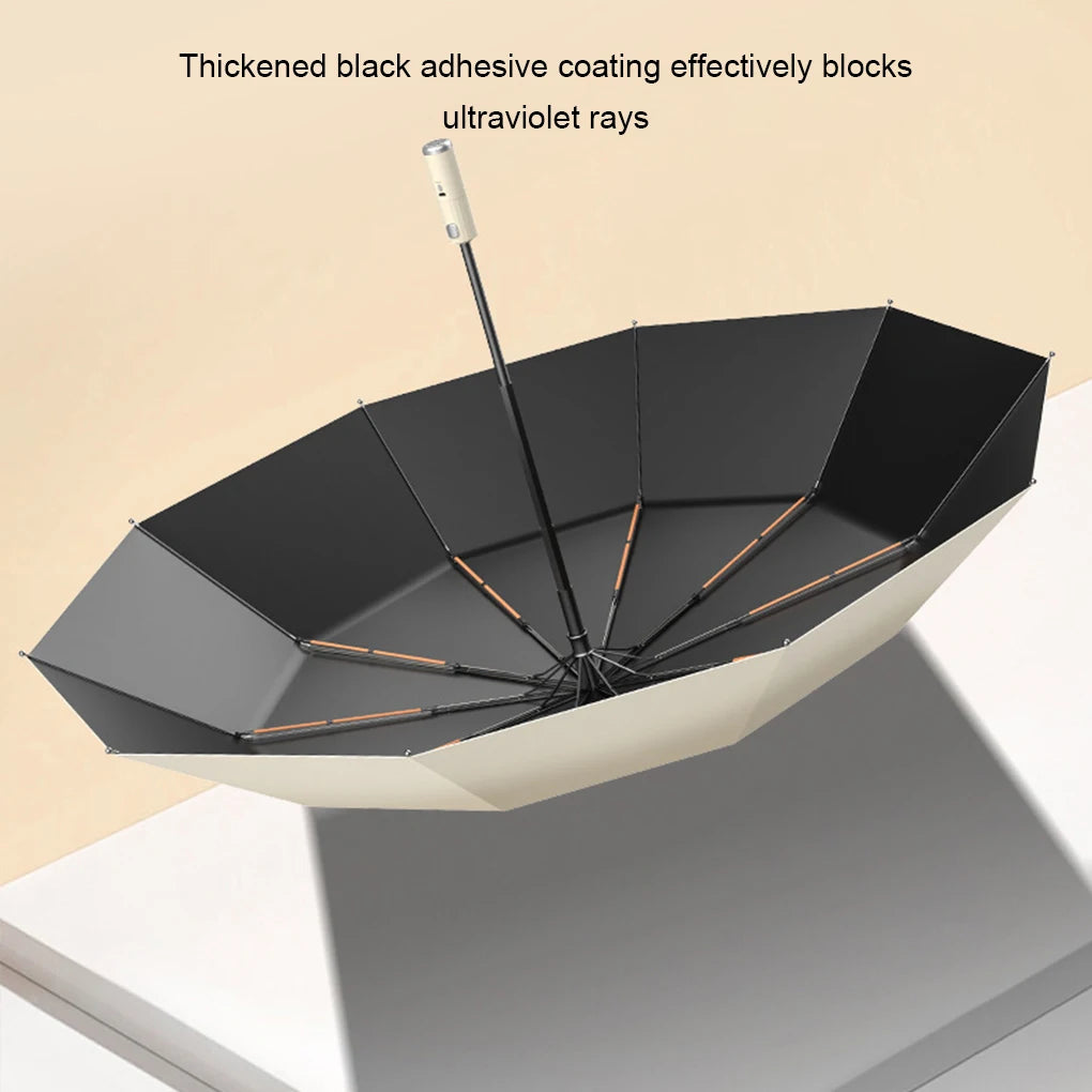 3 in 1 Sun Protection Umbrella with Fan USB Rechargeable Automatic Folding UV Umbrella Portable Sun Travel Umbrella for