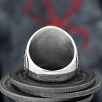 Vintage Sigil Lucifer Rock Ring 316L Stainless Steel Seal of Satan Stone Rings for Men Male Punk Rock Jewelry