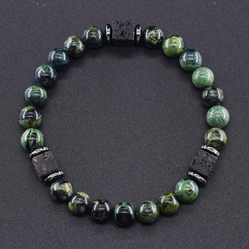 Retro Black Block Volcanic Bracelets Men Women Frosted Onyx Lava Beads Jewelry Yoga Meditation Birthday Gift Wholesales