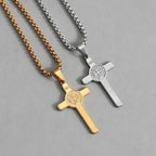 Cross Saint Benedict Steel Pendant Cruz San
