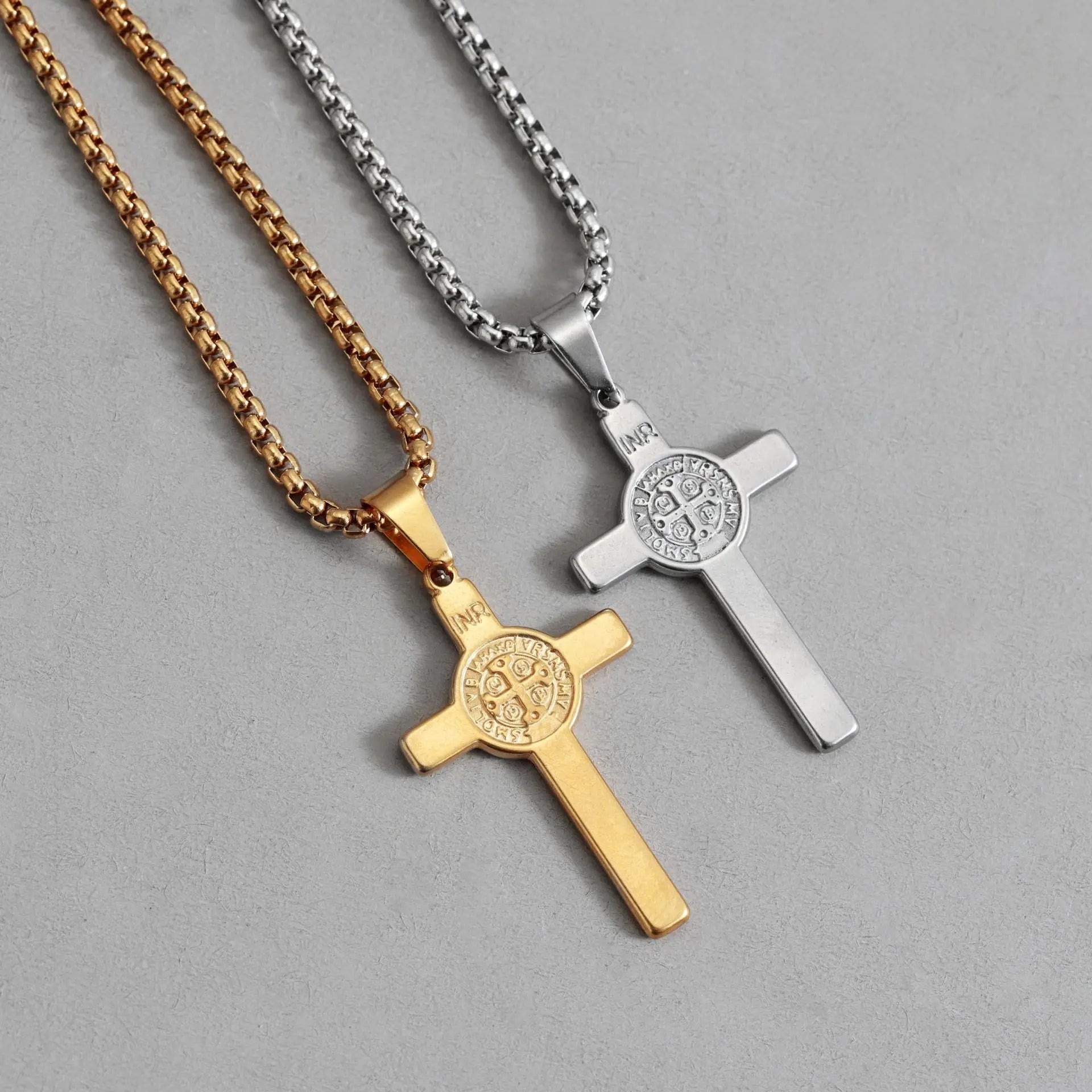Cross Saint Benedict Steel Pendant Cruz San