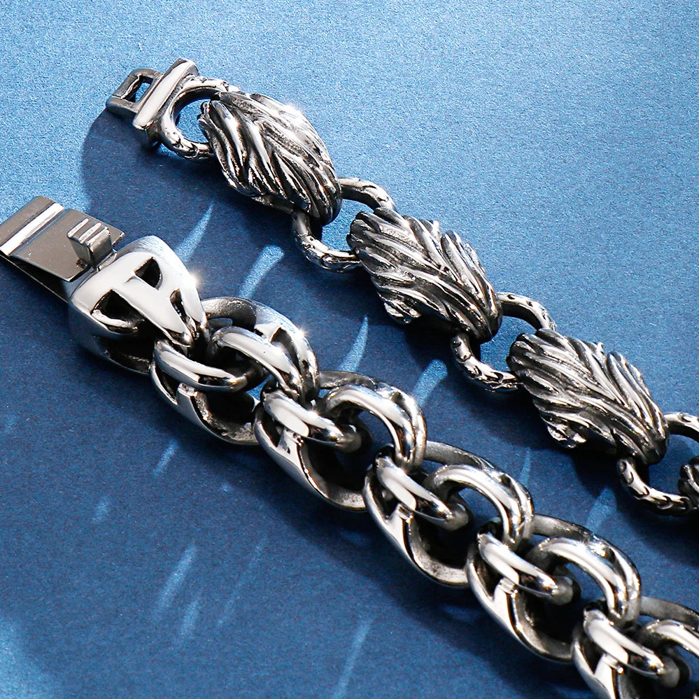 316l Stainless Steel Link Chain Man Bracelet for Men Punk Rock Gothic Vintage Biker Jewelry Price Men's Bracelets Boys