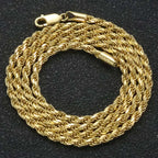 Two-Tone 925 Silver Rope Chain Necklace 3/5MM PVD