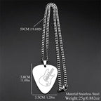 Guitar Pick Gold Pendant Necklace — Stainless Steel