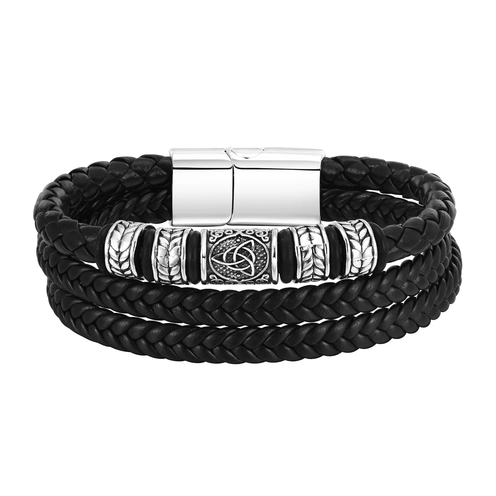 Viking Multi Layer Braided Leather Bracelet