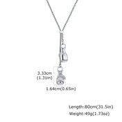 Boxing Glove Pendant Drawstring Necklace — Steel