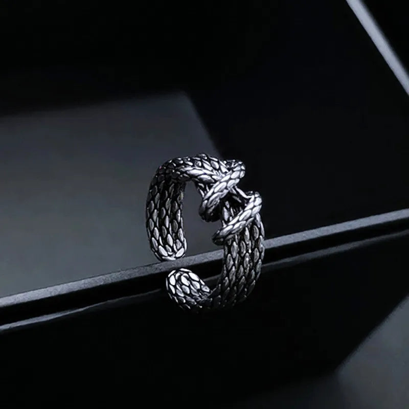 Steel Ring Japanese Korean Versatile Trend Weaving