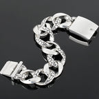Punk 23MM Width Snake Pattern Cuban Chain Bracelet Man Polished Stainless Steel Men's Bracelets Jewelry Gifts