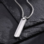 Vnox Mens Silver Color Bar Necklaces, Geometric Stainless Steel Pendant with Box Chain, Minimalst Metal Jewelry Gift