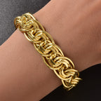 Heavy Byzantine Chain Bracelet — Gold-Tone, Punk Rock Statement