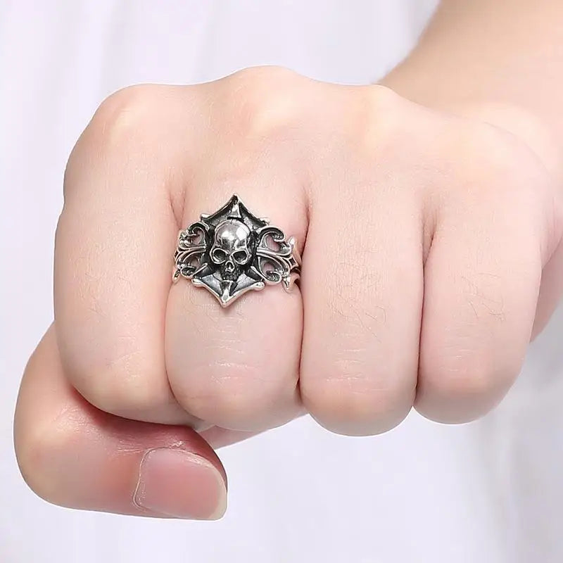 Gothic Ghost Pirate Skull Ring — Stainless Steel