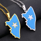 Somali Enamel Pendant Necklace — Stainless Steel