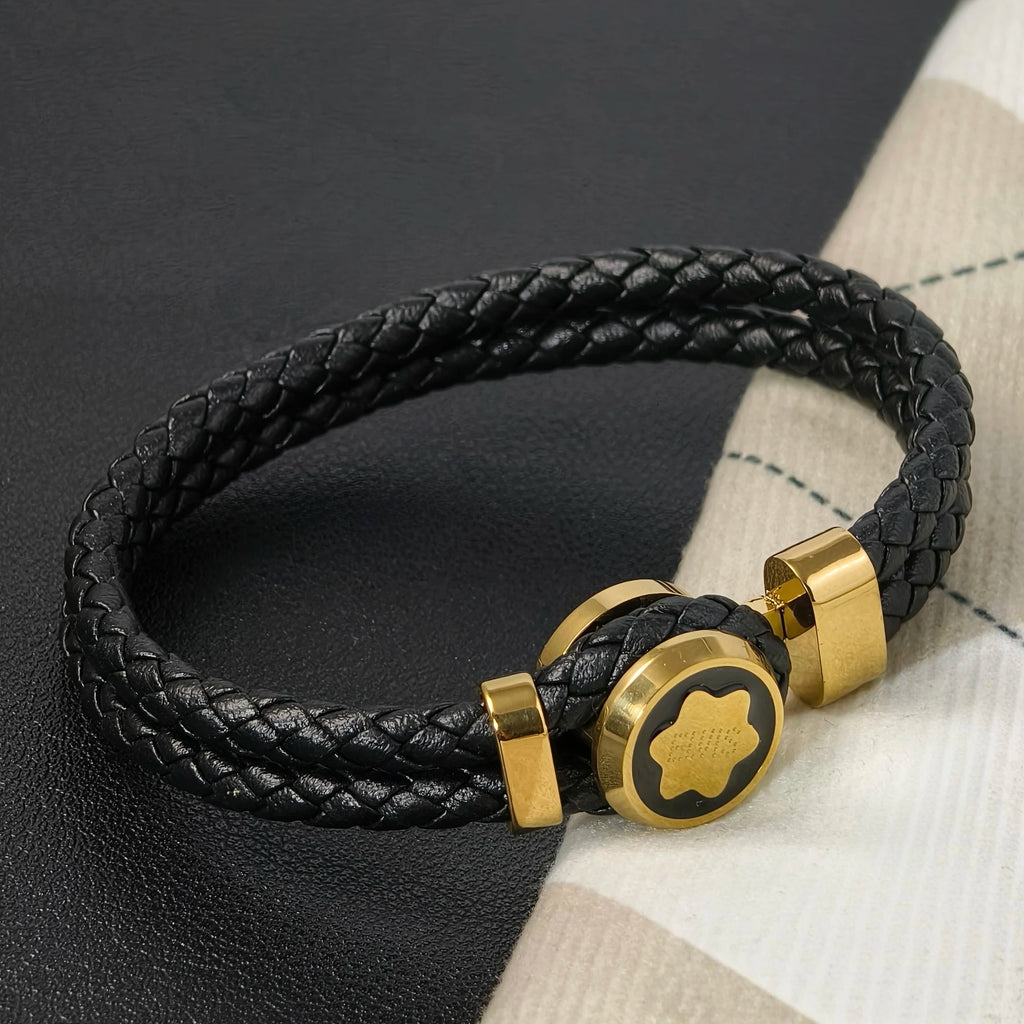 New personalized Wanjia European and American bracelet MB bracelet woven stainless steel men's bracelet