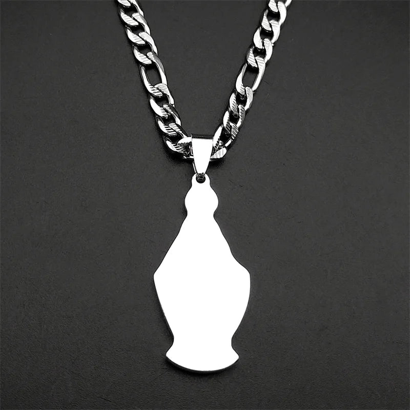 Virgin Mary Pendant Necklace — Silver