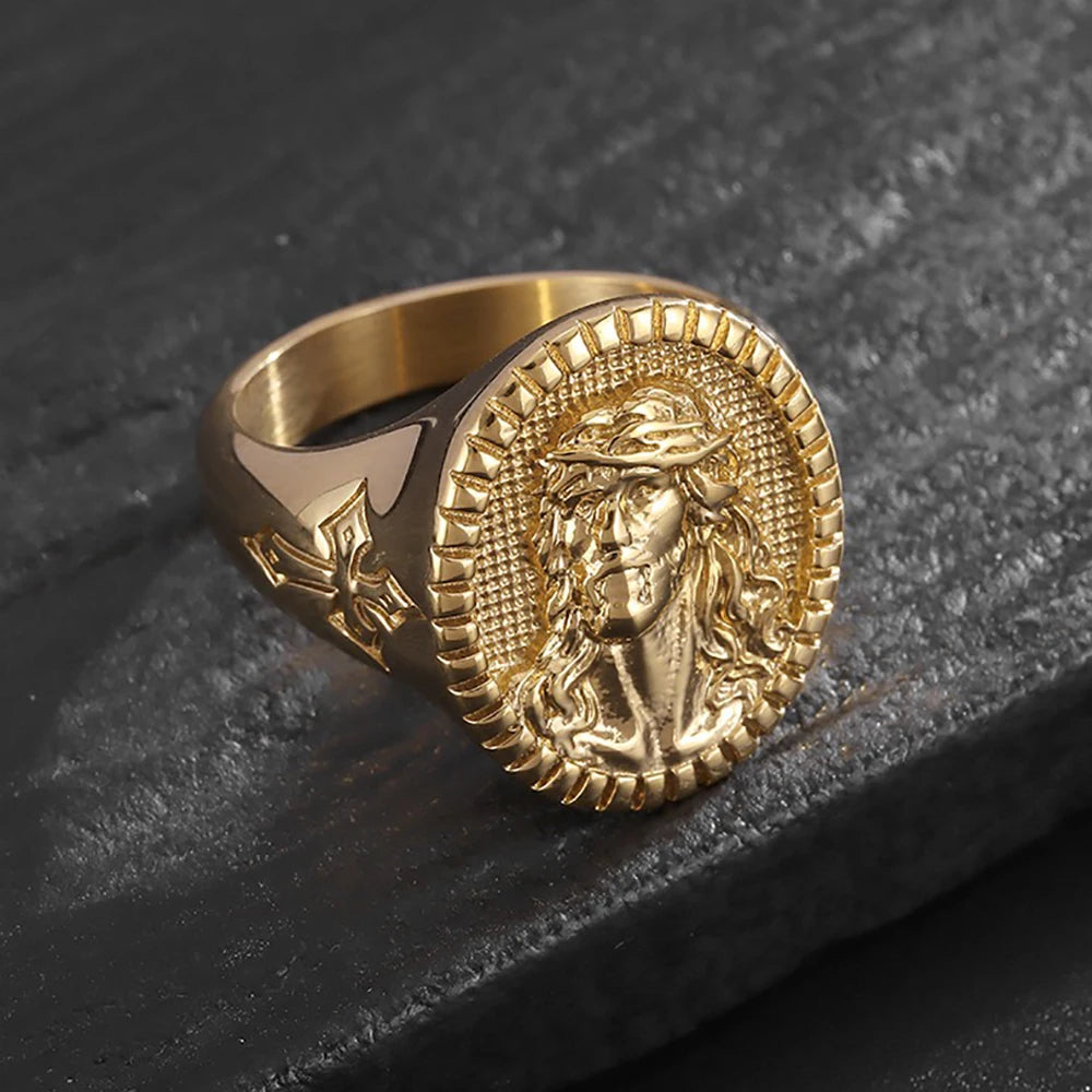 Vintage Templar Stainless Steel Ring