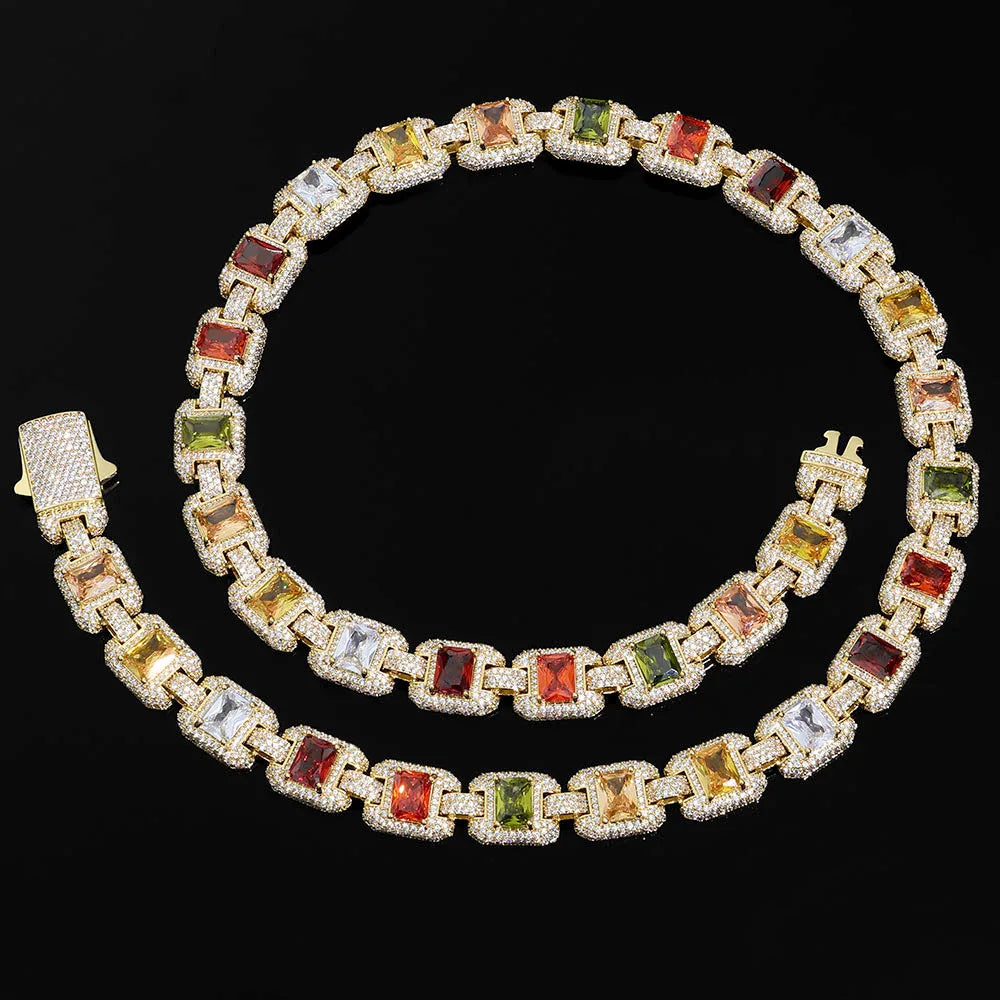 Iced Out Cuban Chain Necklace Stainless Steel 12MM