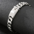 Polished Brushed Stainless Steel Cuban Chain Bracelet for Men Black Gold Color Nickel-Free Jewelry18-24CM Length Gift