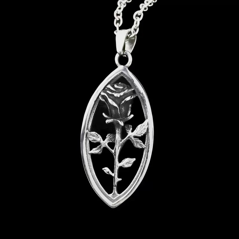 Rose Stainless Steel Pendant Necklace